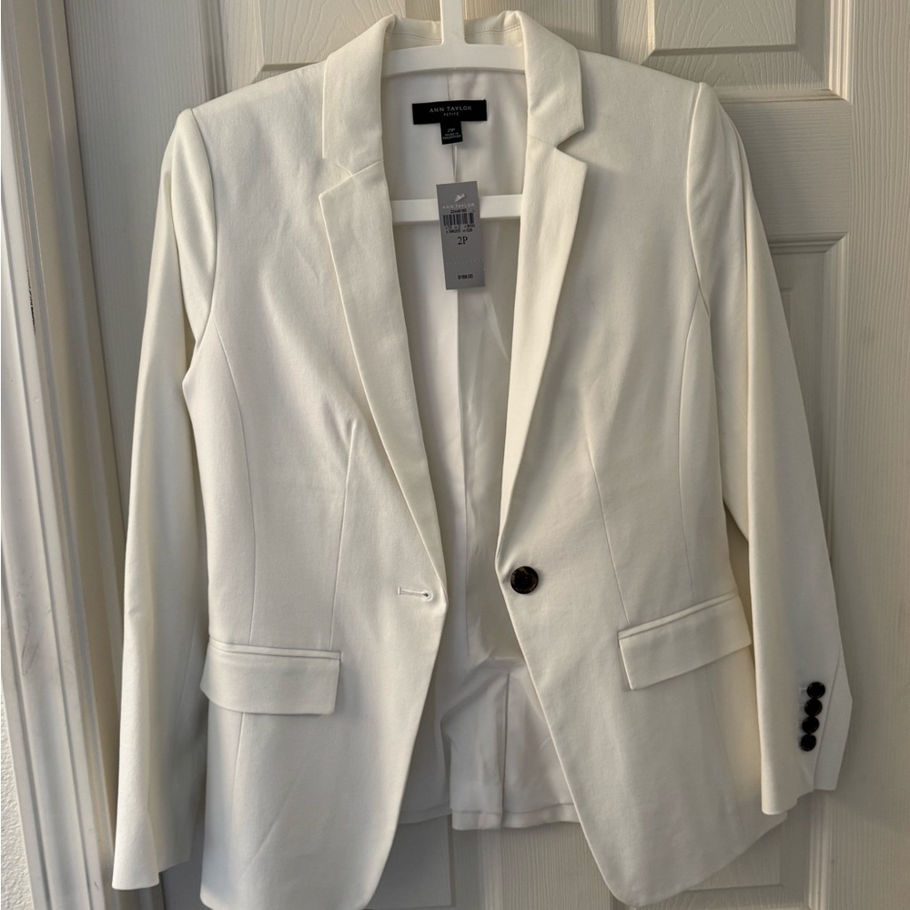 Ann Taylor White Blazer Jacket